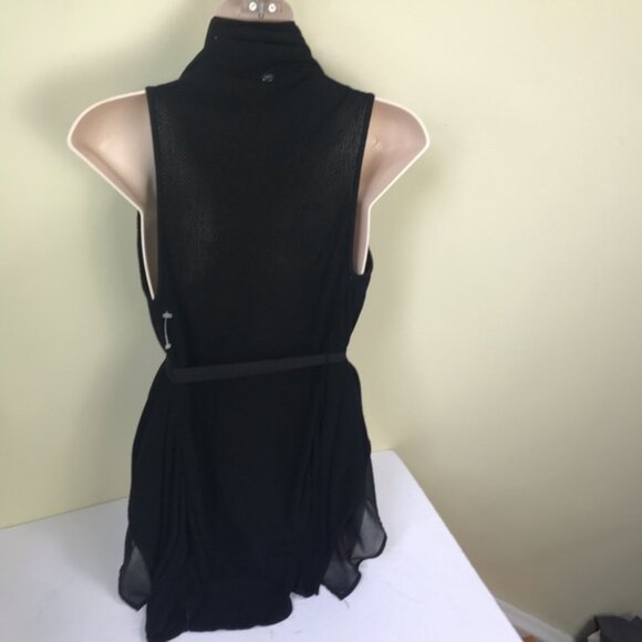 GUESS NEW Knit Sheer Lightweight Drapey Cardigan Sweater Vest Open Knit Top Goth - Picture 4 of 16